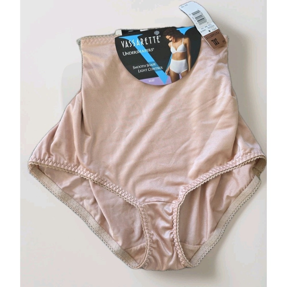3X Vassarette Undershapers Light Control Panties Second Skin Satin NWT NOS